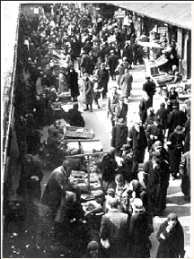 The market in Warsaw Ghetto, Poland