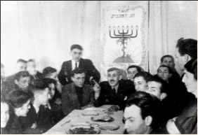 Hanukkah party in the Lodz Ghetto, Poland, 1943