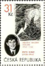 A stamp, bearing the image of Peter Ginz